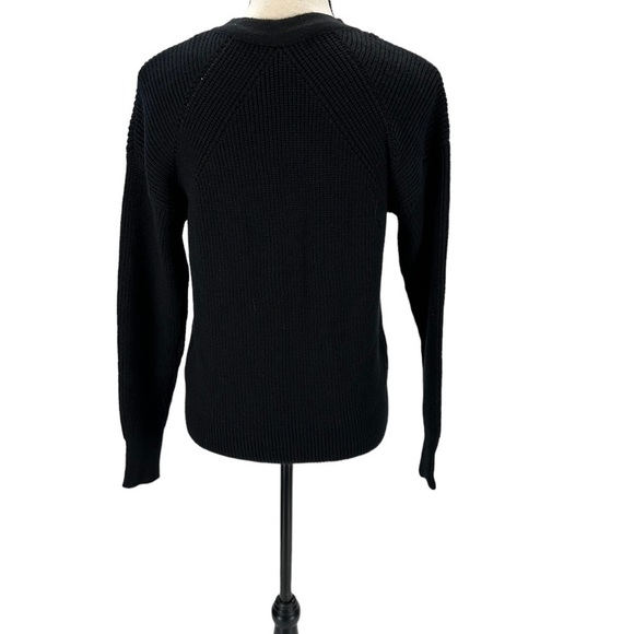 Studio by JPR Long Sleeve Crew Neck Lace Peephole Ribbed Sweater - Black - Small - Picture 3 of 8
